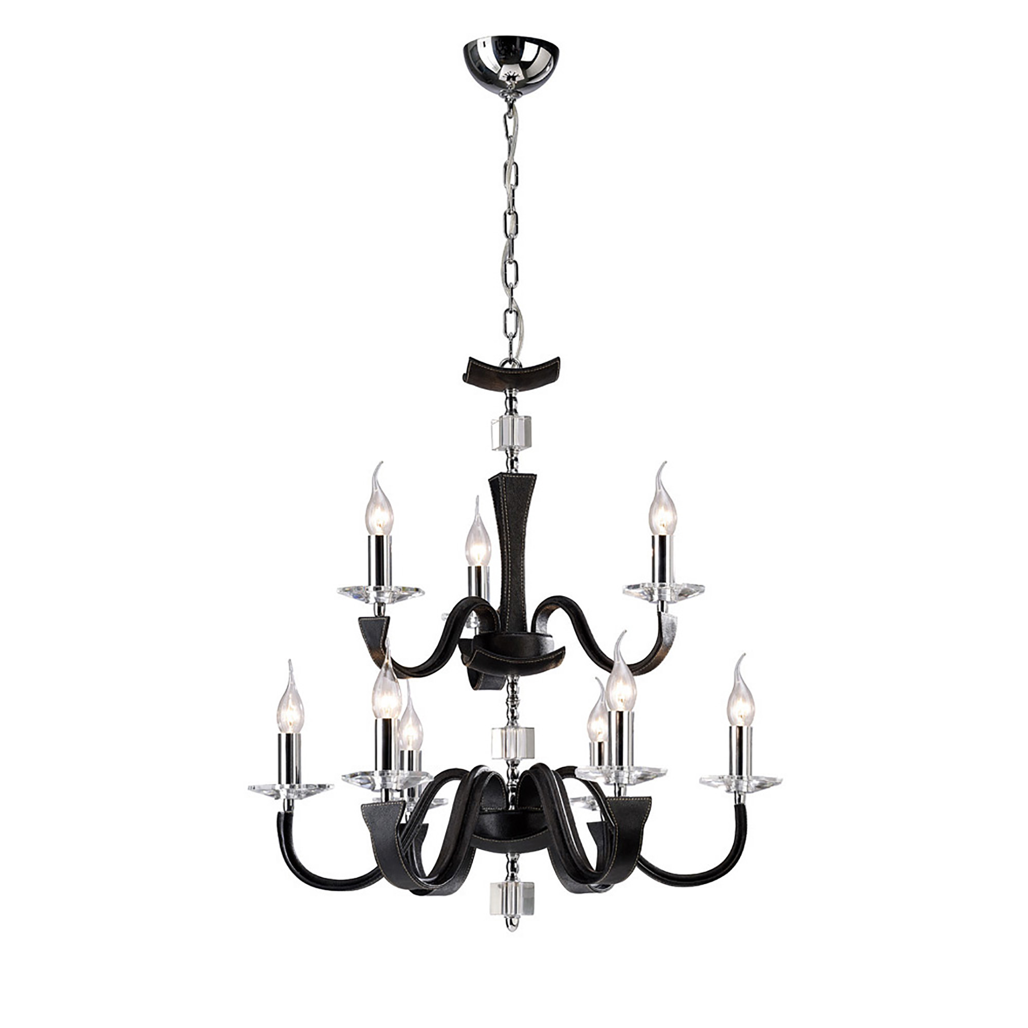 IL31039  Nardini Crystal Pendant 9 Light Polished Chrome